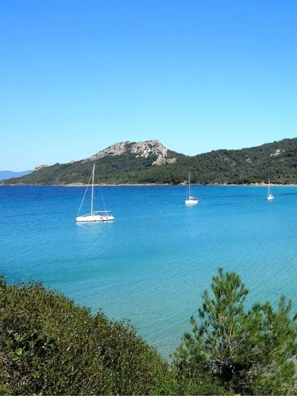 Cap sur l'île de Porquerolles en bateau avec Sea Adventure, au départ du Brusc à Six-Fours. Eaux turquoise, plages paradisiaques et criques du Parc national. Réservez votre traversée.