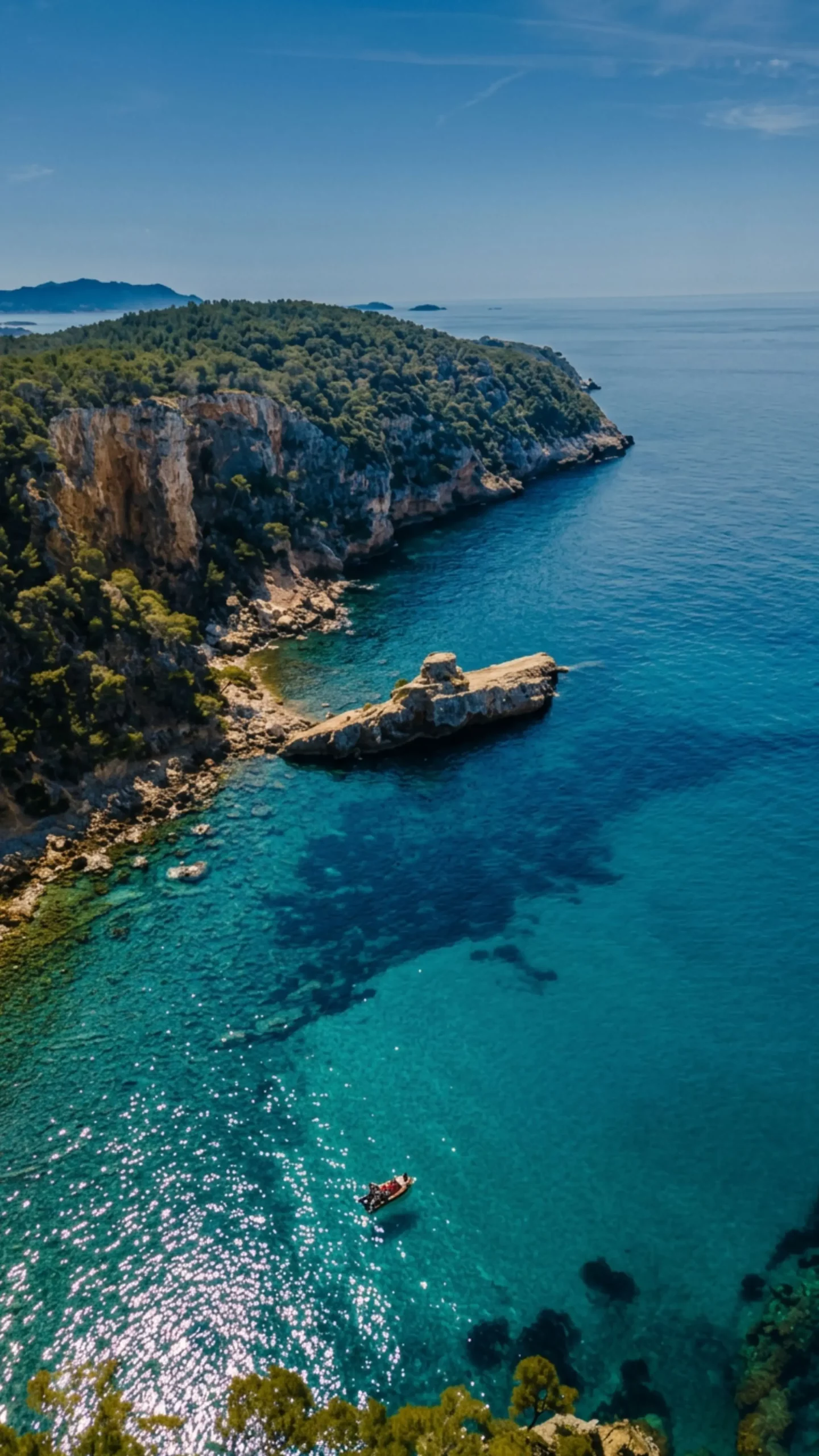 Calanques du Var vues du ciel, eaux turquoise et nature préservée